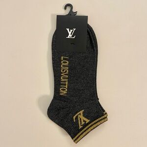 Premium Athletic Ankle Socks - Charcoal & Gold